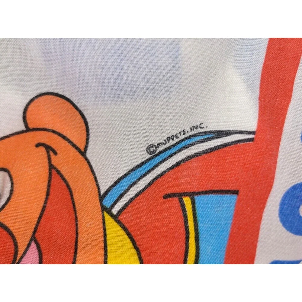 Vtg Stevens Sesame Street ABC Twin Flat Sheet & Pillowcase Set The Muppets USA